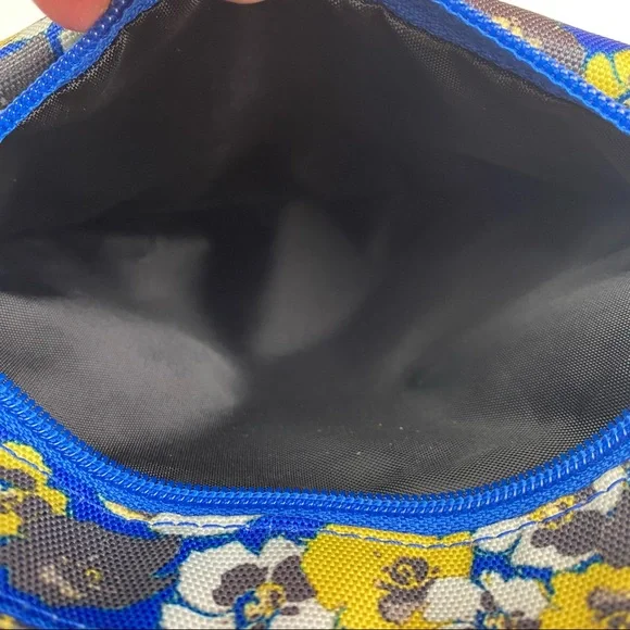 Kavu Keeper Crossbody Purse Floral Canvas Adjustable Blue Green White Hiking - Picture 6 of 8